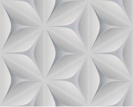 Tapeta 96042-1 Graficzne Wzory-Kwiaty Jasny Szary 3D